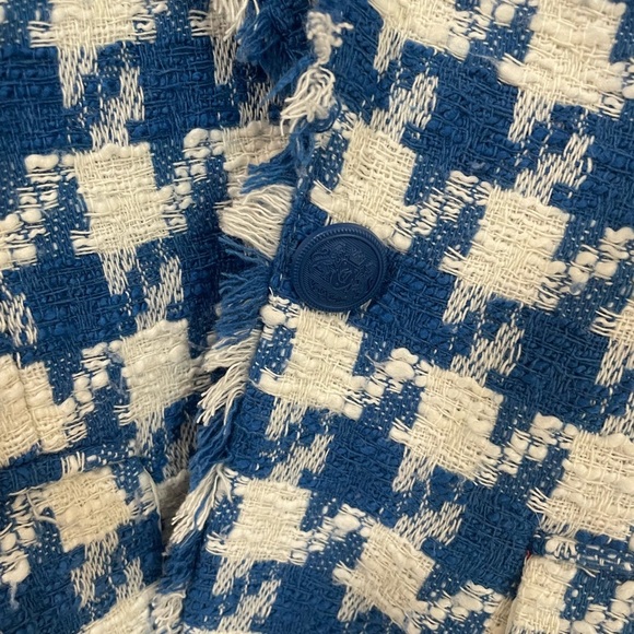Steve Madden Blazer Blue and White Houndstooth Size Small - Picture 8 of 10